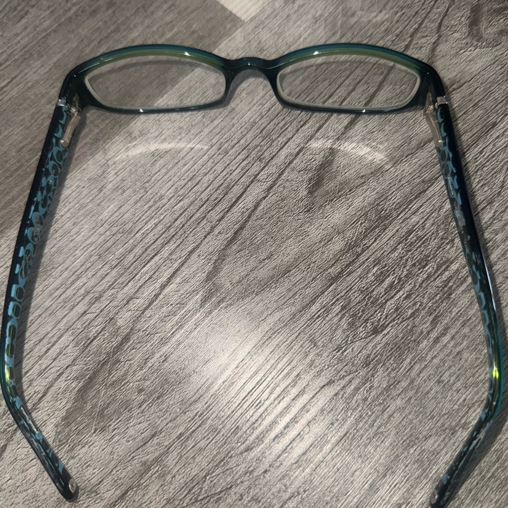 COACH Lucille Signature Logo Eyeglasses Glasses | Black, teal, silver - Picture 4 of 5